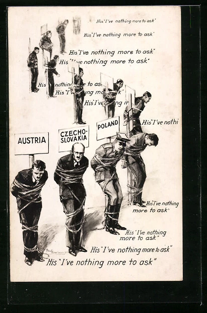 Artist-AK French caricature with bound allies Nazi Germany Artist-AK French caricature with bound allies Nazi Germany