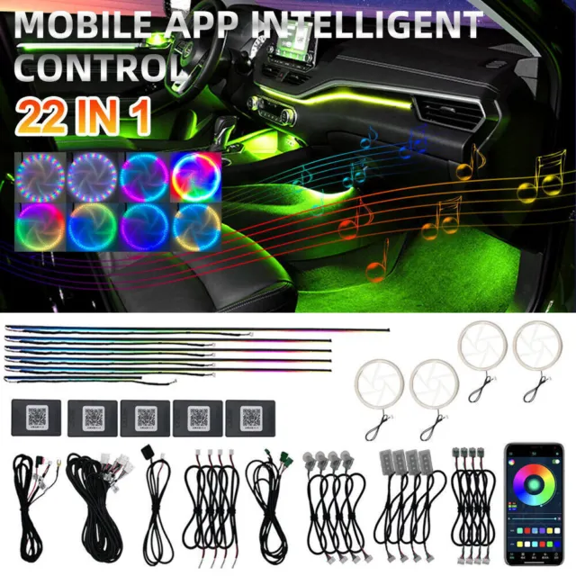 Auto Symphony RGB LED Innenraumbeleuchtung mit Ambientebeleuchtung App Control #