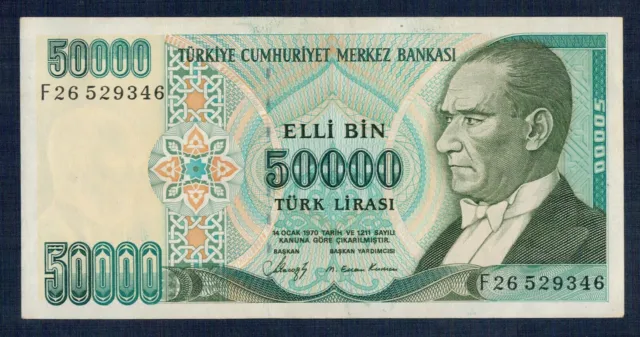 Turkey - 50.000 Lyre 1989 Prefix F P.M. N°203 A Superior - Gian 3
