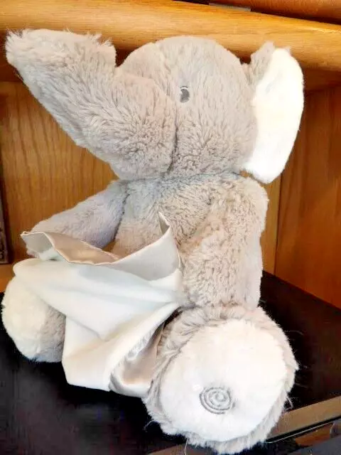 Peek a Boo Gray Elephant Animated Stuffed Animal Plush 10"