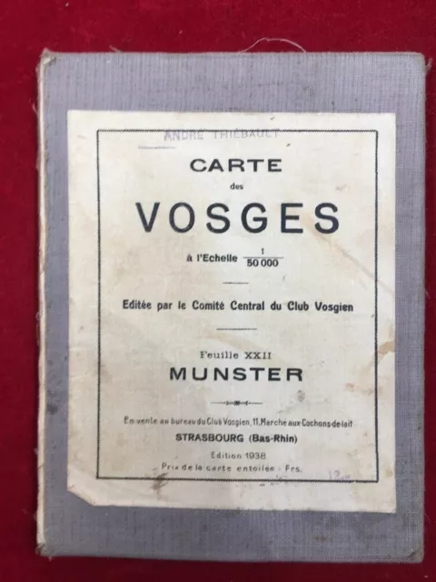 Carte entoilée des Vosges Feuille XXII  1938  1/50 000 2