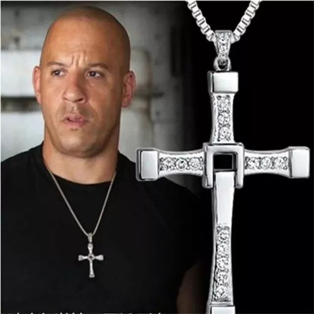 Crystal Cross Pendant Chain Necklace 925 Sterling Silver Plated Jewellery Gift