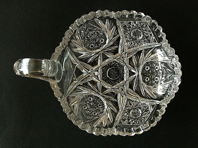 ABP? Crystal Cut Glass Nappy Dish Bowl