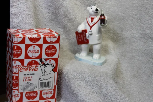 Vintage COCA COLA Polar Bear Figurine “Always A Doctor”# 237272 dated 1996