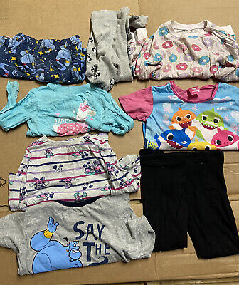 8 Item Girls Clothes Bundle 3-4 Years Tops Trousers PJs Etc - Used VGC