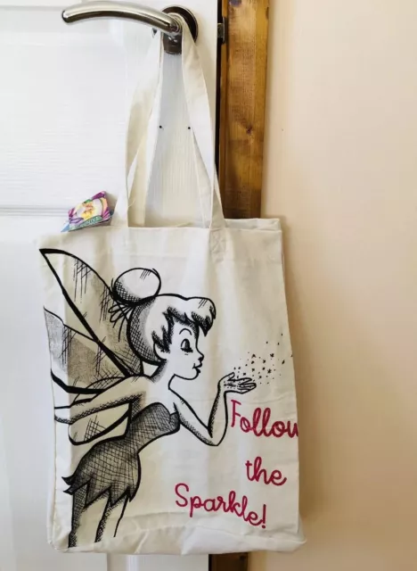 NEW DISNEY TINKERBELL Tote Bag Bnwt Fold Up Shopper 6.99