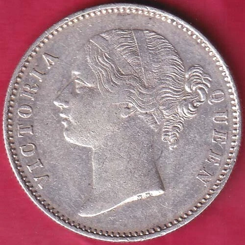 East India Company 1840 Divided Legend Victoria Queen 1 Rupee Silver Coin#E87