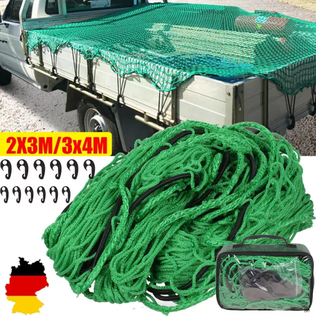 Anhängernetz 3 x 4 Meter reißfest dehnbar Nylon PKW Anhänger Netz Transportnetz