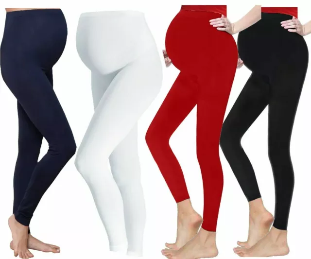 Ladies Maternity Cotton Leggings Soft Comfortable Full Ankle Length Pregnancy