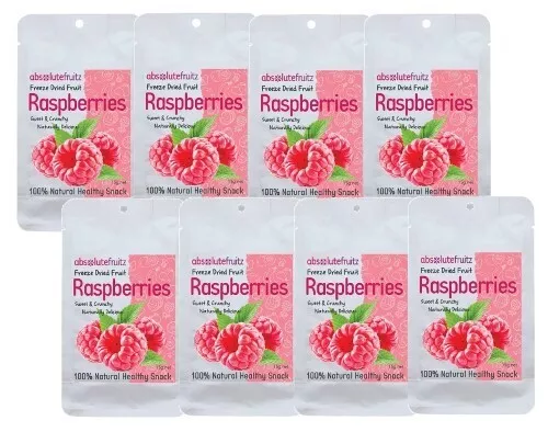 ^ 8 x AbsoluteFruitz Freeze-Dried Raspberries 15g (120g TOTAL) Absolute Fruitz
