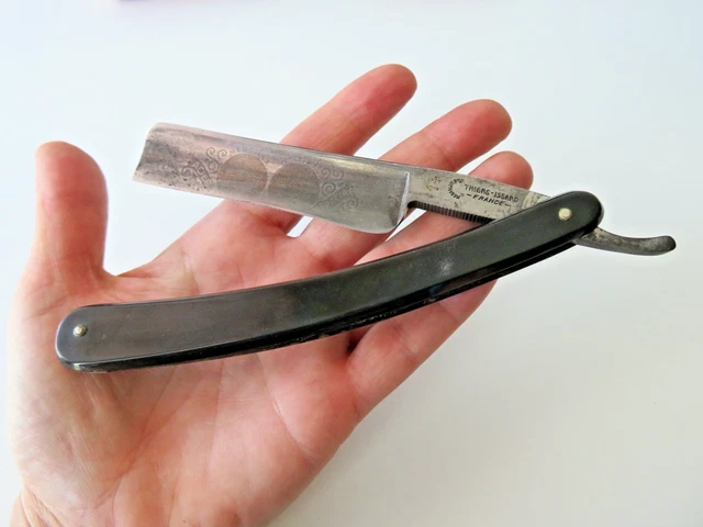ANCIEN RASOIR COUPE choux Lang - Triangel Solingen avec etui / vintage