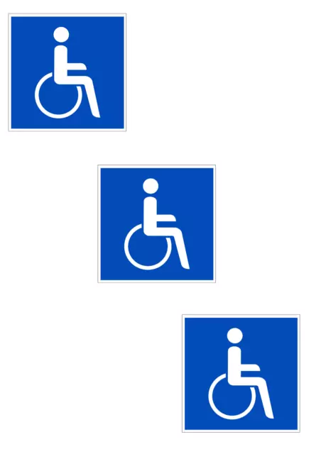 3x Aufkleber Rollstuhl Eckig Behindert Hinweis Auto Achtung Rollstuhlfahrer