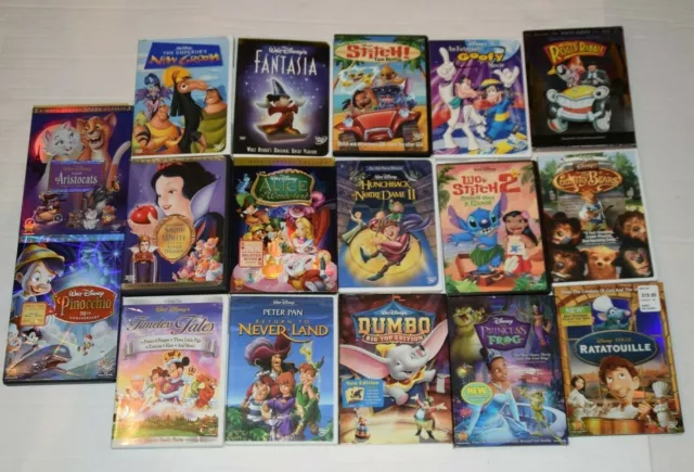 Lot of 17 Disney DVDS Nice Variety Fantasia Dumbo Stitch Pinocchio READ