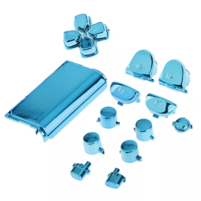 Blue Full Button Set Kit for Sony PS4 Controller Replacement Part, ABXY D-pad