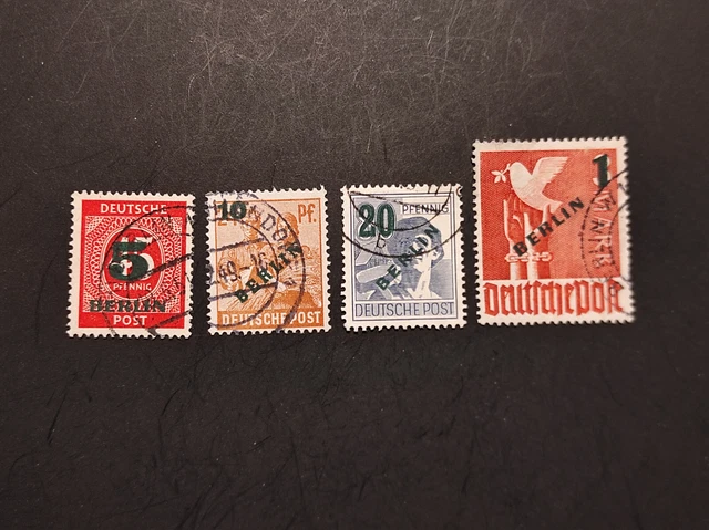 Berlin, Mi.-Nr. 64-67 Grünaufdruck, gestempelt