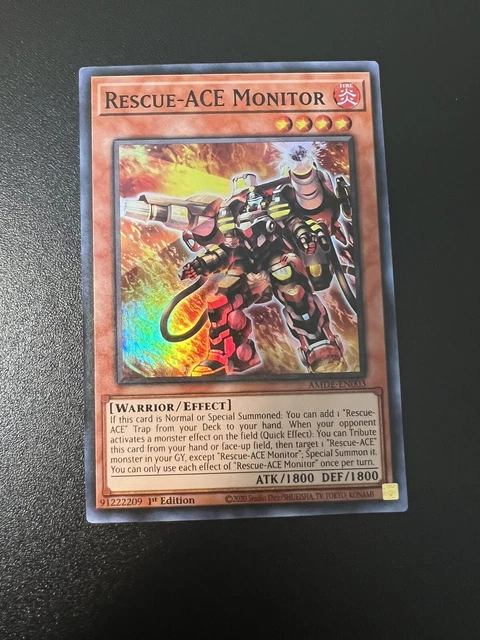 AMDE-EN003 Rescue-ACE Monitor Super Rare 1st Edition YuGiOh Card