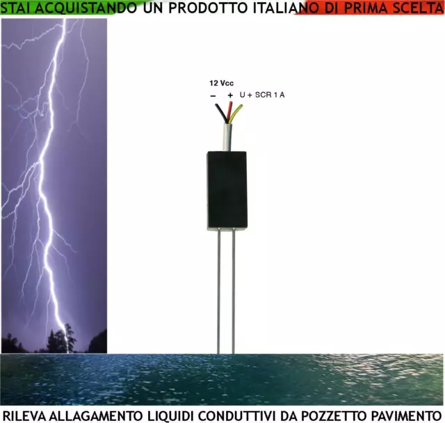 Rilevatore Allagamento 12 V Per Liquidi Conduttivi X Pozzetto Cantine Vino Fogne