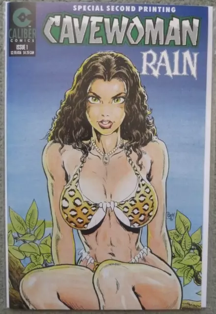 Cavewoman "Rain" #1..Bud Root..caliber Press 1996 2Nd Print..vfn+ Print..vfn+