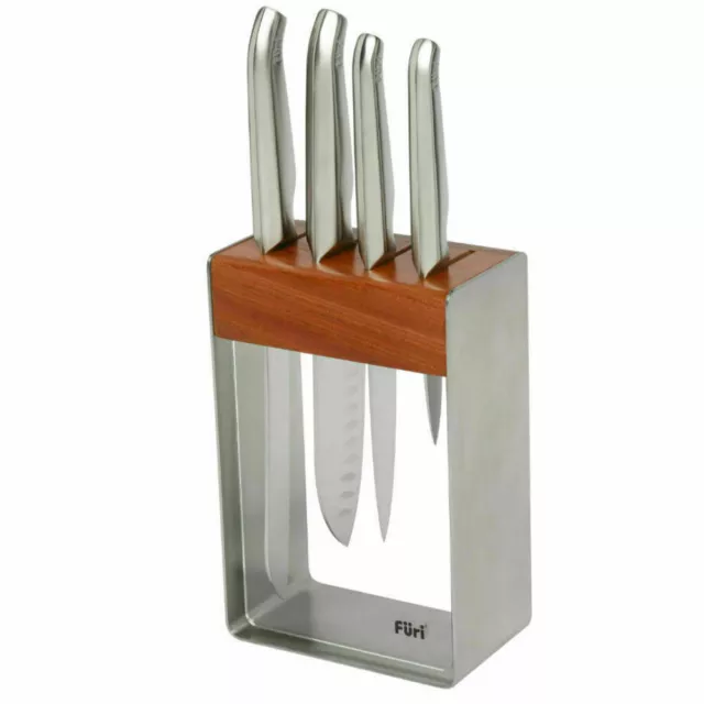 Furi Pro Stainless Steel 5 Piece Knife Block Set 5pc Japanese Stainless Steel