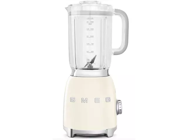 Batidora de vaso Smeg BLF01CREU, 800 W, 1.5 l, 18000 rpm, 4 Velocidades, Crema