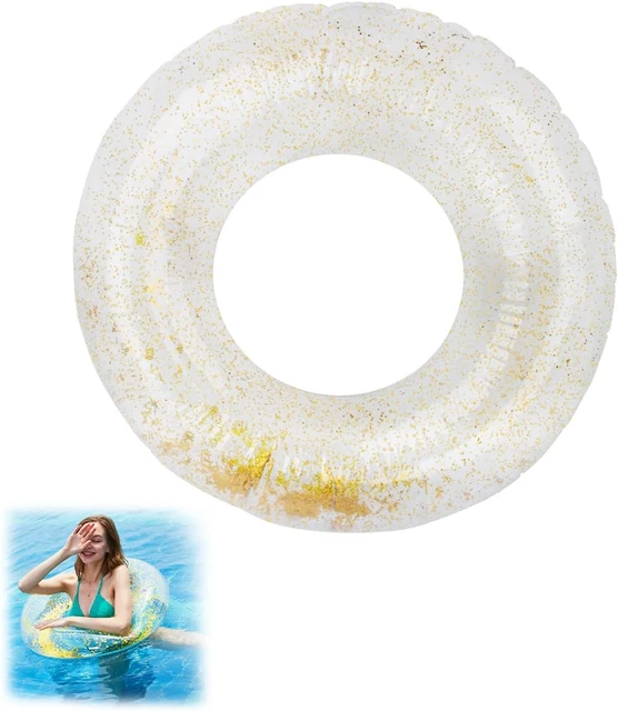 Salvagente Gonfiabile Adulti A Forma Di Sirena - Con Impugnature E Paillettes Stellate, Ciambella Da Nuoto - Foto 2