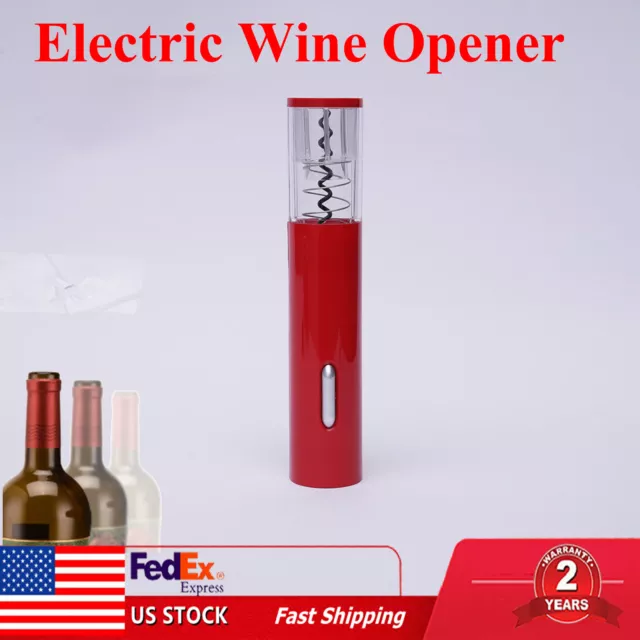 Electric Wine Opener, Automatic Cordless Wine Bottle Opener w/Foil Cutter Red