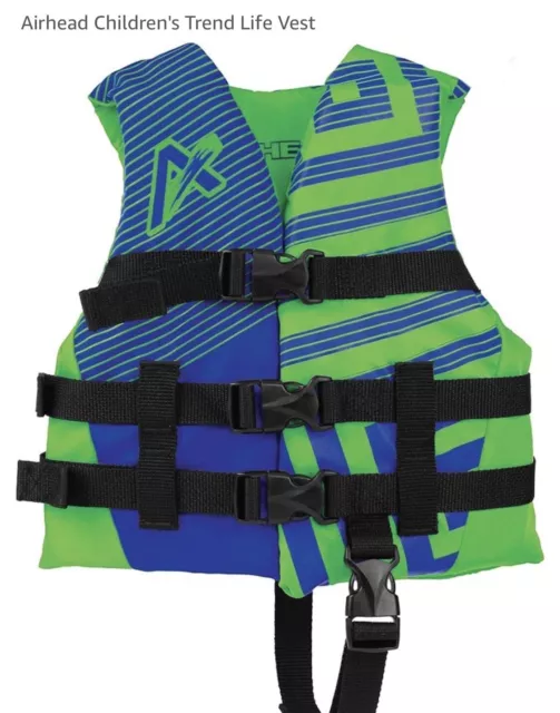 Airhead Children's Trend Life Vest, Blue/Green (10081-02-A-LGBL) Child 30-50lbs