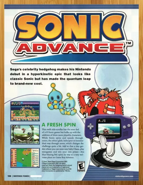 RARE! 2001 SONIC ADVENTURE 2 Sega Dreamcast Video Game - Promo Print AD