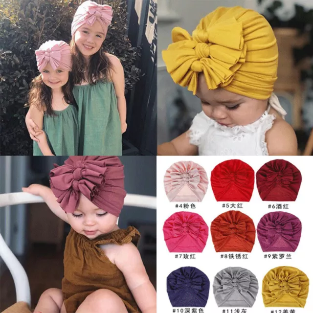 Nouveau Né Bandeau Chapeau Bébé Coton Enfant Turban Nœud Tête Drapé pour Fill 》