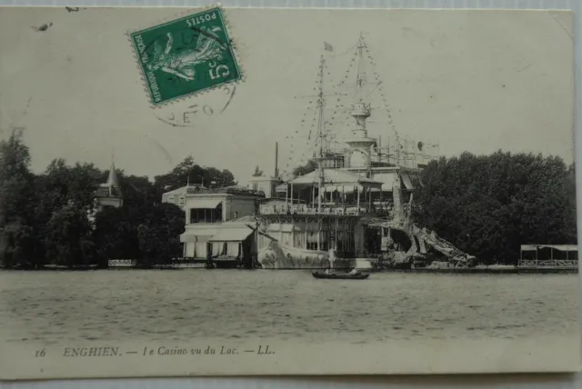 ENGHIEN LES BAINS 95 cpa le Casino vu du Lac Bon Etat 1906