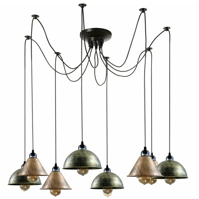 Kronleuchter 8 Wege Spinnenlicht Retro Vintage Anhänger Industrie Deckenlampe