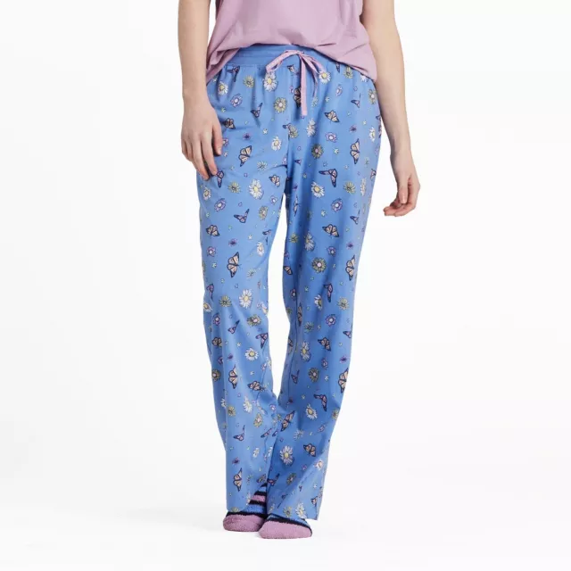 Life is Good Women's Beauty is All Daisy Snuggle Up Sleep Pants, Cornflower Blue