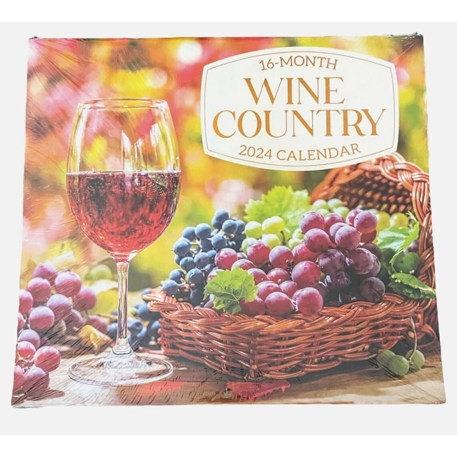 2024 WALL CALENDARWINE COUNTRY Colorful Great Pics 16 Month 12x22