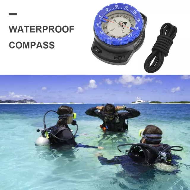 Outdoor-Camping-Kompass, wasserdicht, leuchtend, Unterwasseruhr (blau) 3