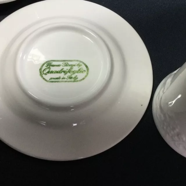 2X Vintage Quadrifoglio Franco Giorgi Tea Cup & Saucer Set White # 3