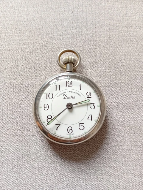 Train Time Watch VINTAGE 'DUKE RAILWAY Time Keeper' Pocket Watch ,Working Well £42.00 ...