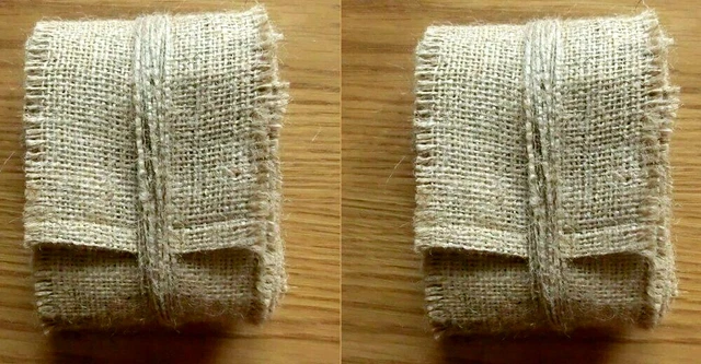 6Meter in 2x3Meter Stücken Jute Band Juteband 10 cm breit natur