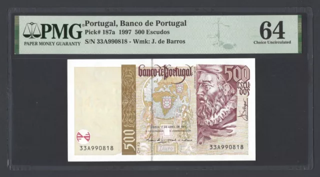 Portugal 500 Escudos 17-4-1997 P187a Uncirculated Grade 64