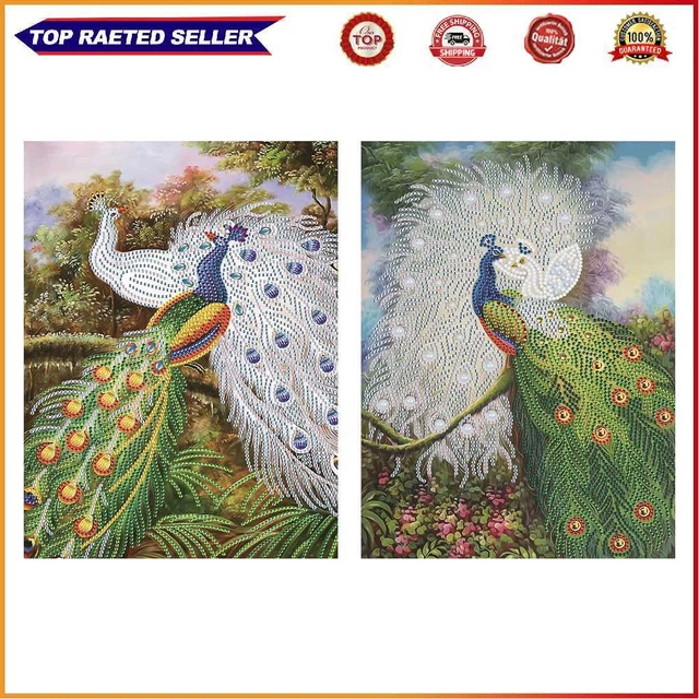 5D Diamond Painting Peacock Partial Special Shape Drill Rhinestone DIY Wall Art