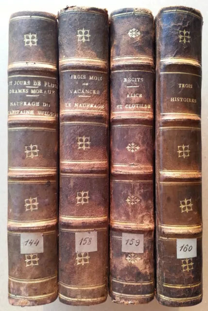 lot de 4 volumes réunissant 10 histoires - de 1854 à 1859 - Editions Mame