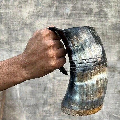 Viking Tankard Drinking Horn Beer Mug, Vintage Medieval