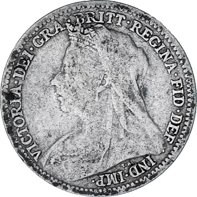 [#849980] Münze, Großbritannien, Victoria, 3 Pence, 1901, S, Silber, KM:777