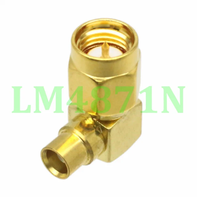 1pce Adapter 90° SMA plug male to MCX female connector right angle gold plating