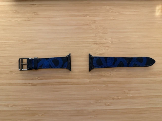 HERMÈS NOIR / Bleu Électrique Circuit H Single Tour Band  display picture 1