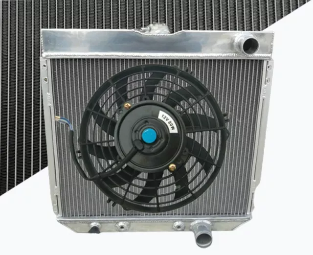 3 Row Aluminum Radiator +fan For 1963-1969 Ford Fairlane 1967-1969 Ford Mustang