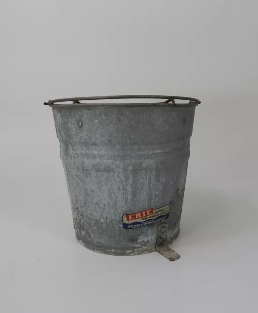Vintage Wash Bucket Galvanized Metal Mop Wringer Wood Rollers De Luxe  Steampunk