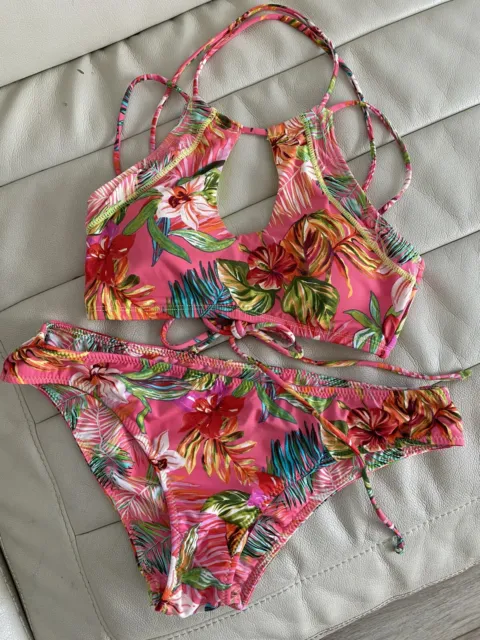 hobie women’s swimwear swimming suit top and Reversible bottom 2 pcs size M