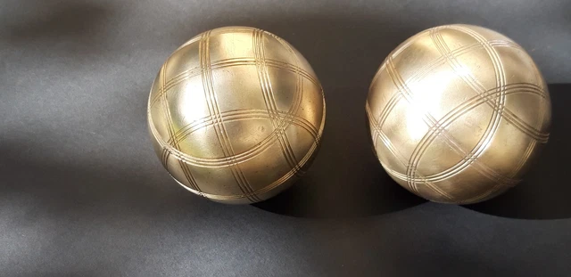 2 boules lyonnaise en laiton ancienne - Collection