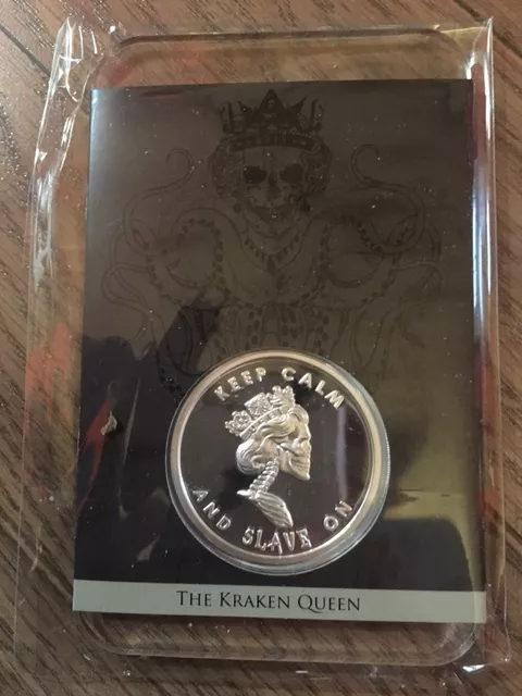 1oz Original SBSS Kraken Queen Slave Limited 1000 Proof  w/COA Art Slab .999 AG