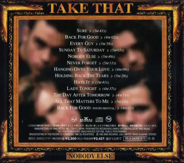 Take That - Nobody Else CD Japan 13 Trks RCA-BVCP800 2